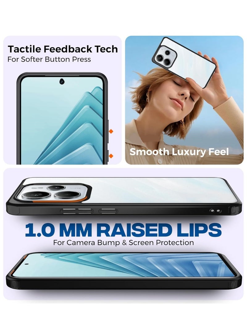 جراب شفاف لهاتف Xiaomi Redmi Note 14، ظهر صلب شفاف من البولي كربونات وممتص للصدمات من البولي يوريثين الحراري الناعم [لا يصفر] جراب حماية رفيع مضاد للصدمات لهاتف Xiaomi Redmi Note 14 - Image 3